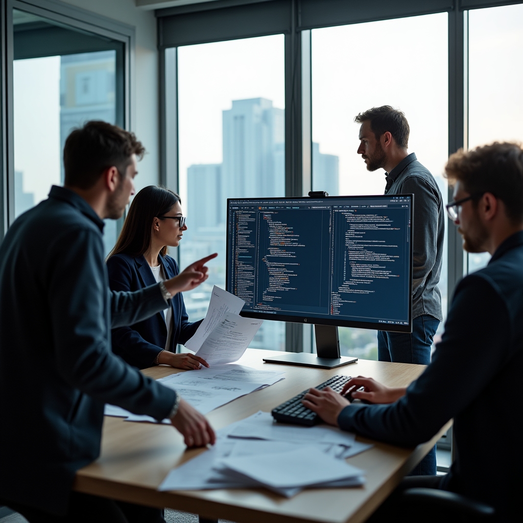 Team von SorenMorLab Digital bei der Softwareentwicklung